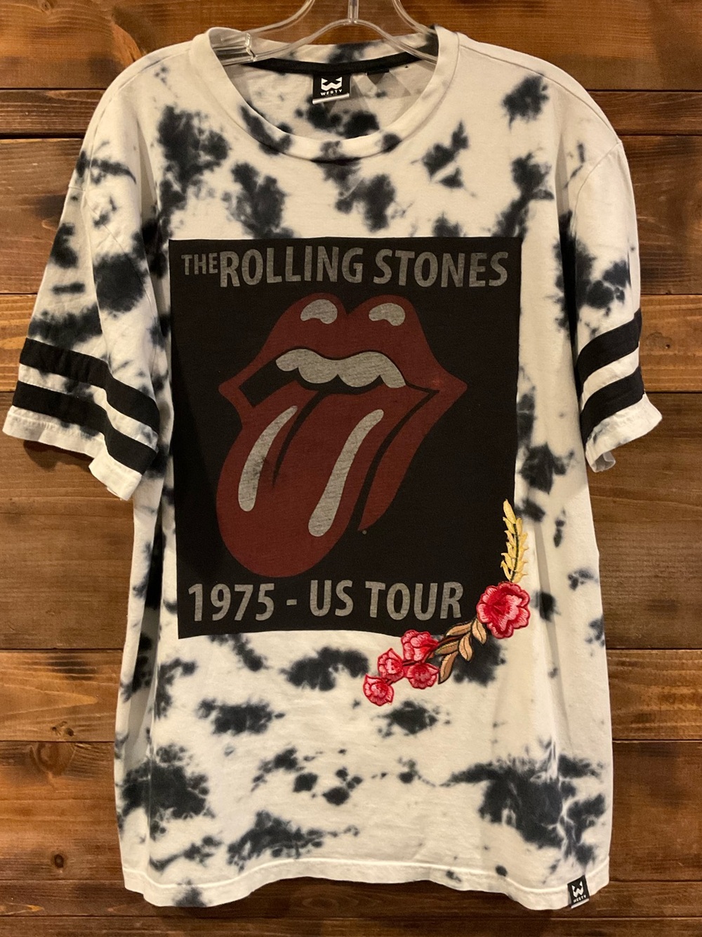 Custom Rolling Stones 1975 US Tie-Dye Oversized Athletic Style Tee Size XLarge